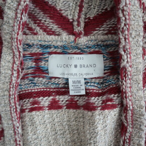 Lucky Brand Aztec Southwestern Open Front Cardigan | M - Picture 2 of 5